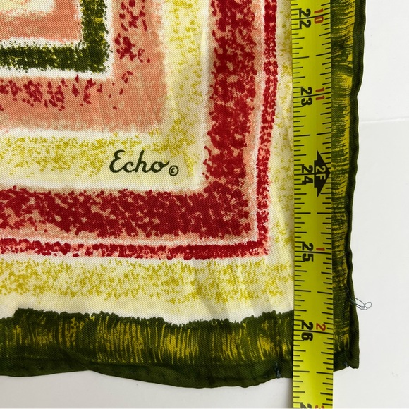 Echo 100% Silk Colorful Colorblock Lightweight Square Scarf - Picture 5 of 6